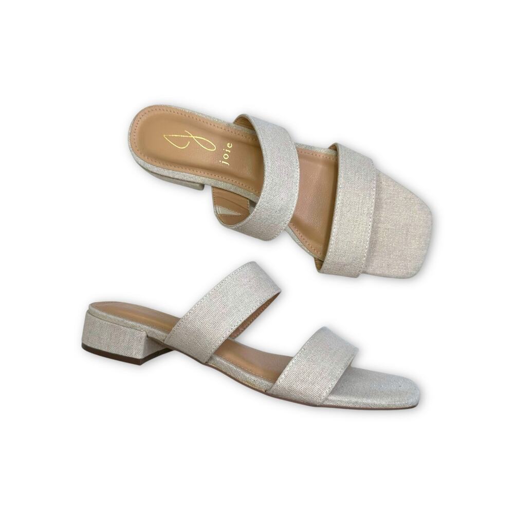 JOIE Women's Nolita Wide Strap Slip On Sandal Size 9 Beige Linen Memory Foam